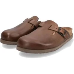 Mephisto Mens Nathan Scratch Leather Clog - Dark Brown -Fashion Shoe Store Mephisto Nathan Brown 4 8