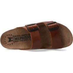 Mephisto Mens Mule Nerio Scratch Adjustable Sandal - Chestnut -Fashion Shoe Store Mephisto Nerio Chestnut 3 5