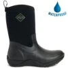 Muck Boots Womens Arctic Weekend Neoprene Short Wellies - Black Black -Fashion Shoe Store PS1789 L1X