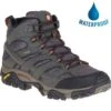 Merrell Mens Moab 2 Mid GTX Waterproof Walking Hiking Boots - Beluga Grey -Fashion Shoe Store PS2196wp