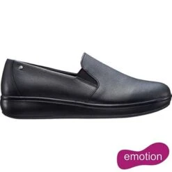 Joya Womens Clara SR Leather Ballet Pump - Black