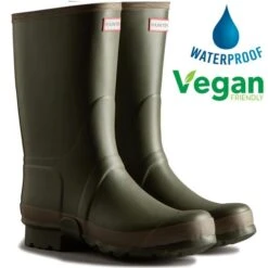 Hunter Mens Gardener Wellington Boots - Dark Olive Clay