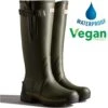 Hunter Womens Balmoral Side Adjustable Neoprene Wellies - Dark Olive -Fashion Shoe Store PS3186 VW