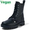 Kickers Womens Kizziie Higher Vegan Tall Ankle Boot - Black -Fashion Shoe Store PS3571vg