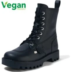 Kickers Womens Kizziie Higher Vegan Tall Ankle Boot - Black