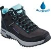 Skechers Womens Arch Fit Elevation Gain Waterprood Walking Boots - Black Blue -Fashion Shoe Store PS3581wp