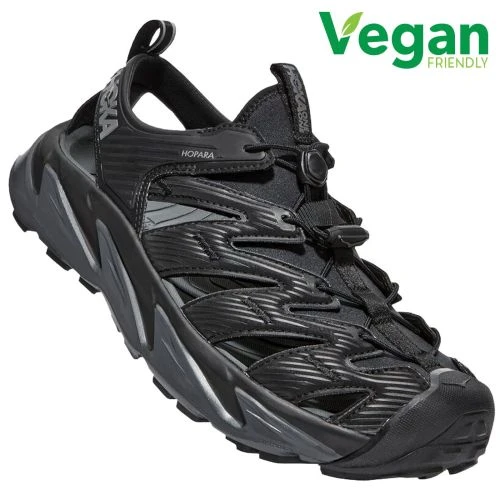 Hoka Mens Hopara Walking Sandals - Black Black 3 Hoka Mens Hopara Walking Sandals - Black Black