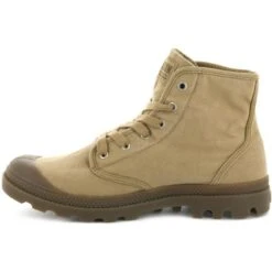 Palladium Mens Pampa Hi Canvas Combat Ankle Boots - Woodlin -Fashion Shoe Store Palladium PampaHigh Woodlin 3 8