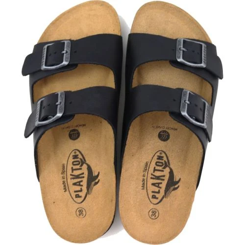 Plakton Womens Malaga Adjustable Slide Sandals - Black 4 Plakton Womens Malaga Adjustable Slide Sandals - Black - Image 2