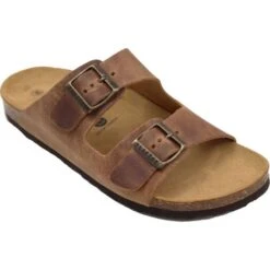 Plakton Womens Malaga Adjustable Slide Sandals - Roble Tan