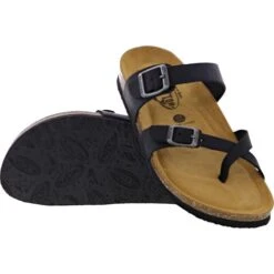 Plakton Womens Savannah Strappy Toe Post Sandals - Black -Fashion Shoe Store Plakton Savannah 181032 NEGRO A 14