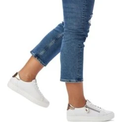 Remonte Womens D0903-81 Trainers - White Rose Gold -Fashion Shoe Store Remonte D0903 White 10 6