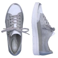 Remonte Womens D5826 Shoes Trainers - Silver White Ice Vapor -Fashion Shoe Store Remonte D5826 Platinum 4 6