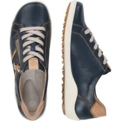 Remonte Womens R1426-14 Trainers - Navy Blue Tan -Fashion Shoe Store Remonte R1426 14 PacificBlue 6 6