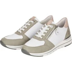 Remonte Womens R6706-80 Trainers - White Green Pink -Fashion Shoe Store Remonte R6706 80 ColumboWhite 2 6