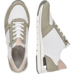 Remonte Womens R6706-80 Trainers - White Green Pink -Fashion Shoe Store Remonte R6706 80 ColumboWhite 3 6