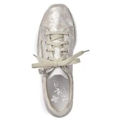 Rieker Womens 53715 Wedge Shoes - Moon Dollaro Rose Metallic Cement -Fashion Shoe Store Rieker 53715 90 Silver 4 6