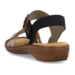 Rieker Womens Adjustable Comfort Sandals - Navy Biege -Fashion Shoe Store Rieker 608Z3 62 Beige 3 6
