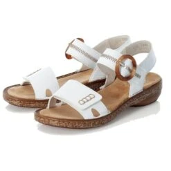 Rieker Womens Adjustable Comfort Sandals - White -Fashion Shoe Store Rieker 628Z3 White 5 6