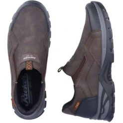 Rieker Mens Wide Fit Water Resistant Shoes - Brown -Fashion Shoe Store Rieker B6850 25 Brown 9 5