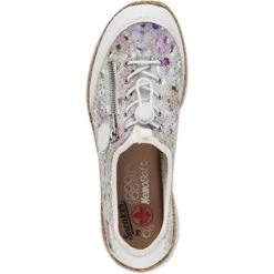 Rieker Womens N42V1 Shoes - Off White Floral -Fashion Shoe Store Rieker N42V1 90 Multi 4 6