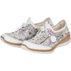 Rieker Womens N42V1 Shoes - Off White Floral -Fashion Shoe Store Rieker N42V1 90 Multi 5 6