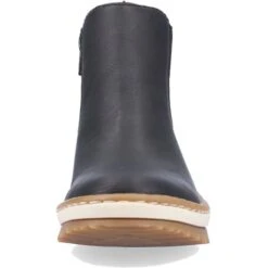 Rieker Womens Zip Up Wedge Chelsea Ankle Boots - Schwarz Multi Schwarz -Fashion Shoe Store Rieker Z8689 00 Black 4 13