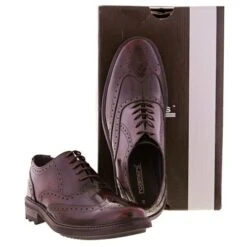 Roamers Mens Ted Country Brogues Oxford Shoes - Oxblood -Fashion Shoe Store Roamers M179BD Oxblood PAIR 7