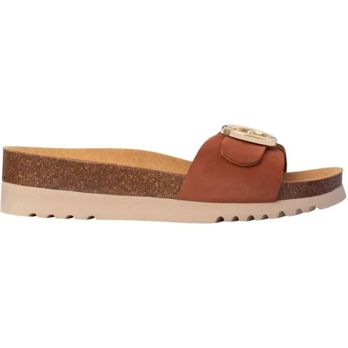 Scholl Womens Malibu Mule Adjustable Slide Sandals - Cognac 4 Scholl Womens Malibu Mule Adjustable Slide Sandals - Cognac - Image 2