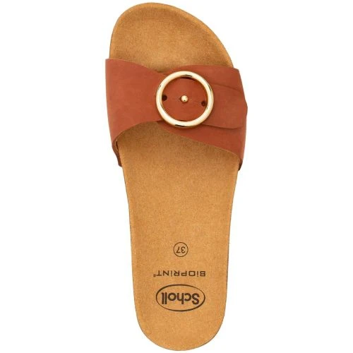 Scholl Womens Malibu Mule Adjustable Slide Sandals - Cognac 5 Scholl Womens Malibu Mule Adjustable Slide Sandals - Cognac - Image 3