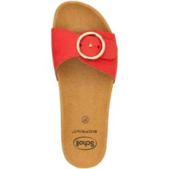 Scholl Womens Malibu Mule Adjustable Slide Sandals - Red -Fashion Shoe Store Scholl MalibuMule Red 3 5