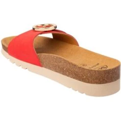 Scholl Womens Malibu Mule Adjustable Slide Sandals - Red -Fashion Shoe Store Scholl MalibuMule Red 4 5
