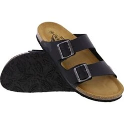 Plakton Mens Seth Malaga Adjustable Slide Sandals - Black -Fashion Shoe Store SethMalaga 175857 NEGRO A855683