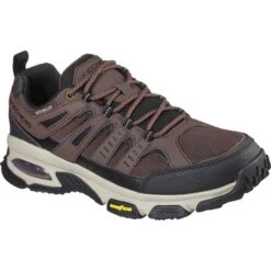 Skechers Mens Skech Air Envoy Water Repellent Walking Shoes - Brown Black