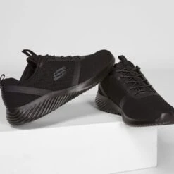 Skechers Mens Bounder WIDE Fit Trainers - Black Black -Fashion Shoe Store Skechers Bounder Black 2 11