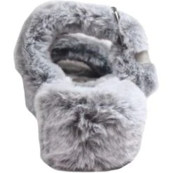 Skechers Womens Cozy Wedge Vegan Faux Fur Slide Slippers - Grey -Fashion Shoe Store Skechers CozyWedge Gray 3 5