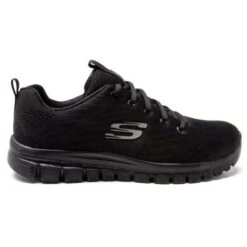 Skechers Womens Graceful Get Connected Trainers Shoes - Black Black