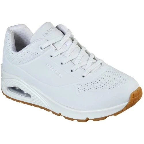 Skechers Womens Uno Stand On Air Trainers - White 3 Skechers Womens Uno Stand On Air Trainers - White