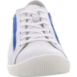Softinos By Fly London Womens Iddy Trainers - White Blue Elastic -Fashion Shoe Store Softinos Iddy WhiteBlue 02 6