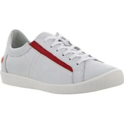 Softinos By Fly London Womens Iddy Trainers - White Red Elastic