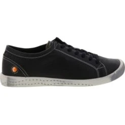 Softinos By Fly London Womens Isla Leather Trainers - Black Smooth