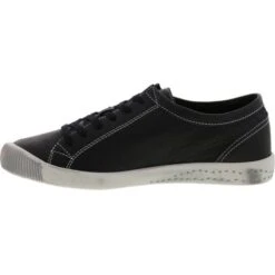 Softinos By Fly London Womens Isla Leather Trainers - Black Smooth -Fashion Shoe Store Softinos Isla SmoothBlack20 03 11