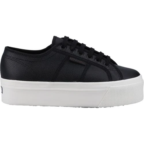 Superga Womens 2790 Leather Trainers - Black 4 Superga Womens 2790 Leather Trainers - Black - Image 2