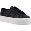 Superga Womens 2790 Leather Trainers - Black 1 Superga Womens 2790 Leather Trainers - Black -Fashion Shoe Store Superga 2790Leather Black 2 11