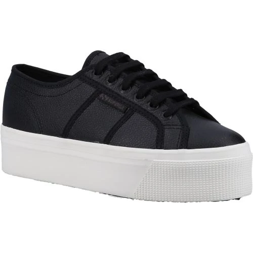 Superga Womens 2790 Leather Trainers - Black 3 Superga Womens 2790 Leather Trainers - Black