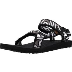 Teva Womens Original Universal Zappy Walking Sandals - Black White -Fashion Shoe Store Teva Original BlackWhite 3 9