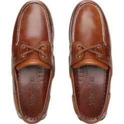 Timberland Mens Classic 2 Eye Boat Shoes - Brown - A232X -Fashion Shoe Store Timberland A232X Brown 4 7