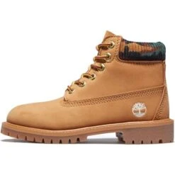 Timberland Junior Womens 6 Inch Premium Waterproof Yellow Boots - Wheat Camo - A2FQ3 -Fashion Shoe Store Timberland A2FQ3 WheatCamo 2 7