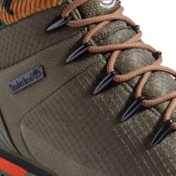 Timberland Mens Euro Sprint Fabric Mid Waterproof Ankle Boots - Dark Green Camo - A2K7Q -Fashion Shoe Store Timberland A2K7Q DarkGreenMesh 8 11