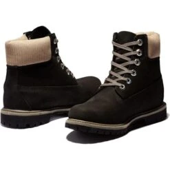 Timberland Womens 6 Inch Premium Waterproof Boots - Black - A2MCC -Fashion Shoe Store Timberland A2MCC BlackNubuck 5 20